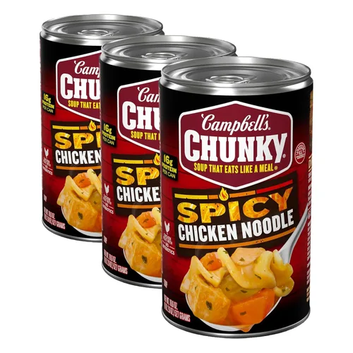 Vista 15 de Campbell's Chunky Sopa, sopa picante de fideos con pollo, lata de 18.6 oz