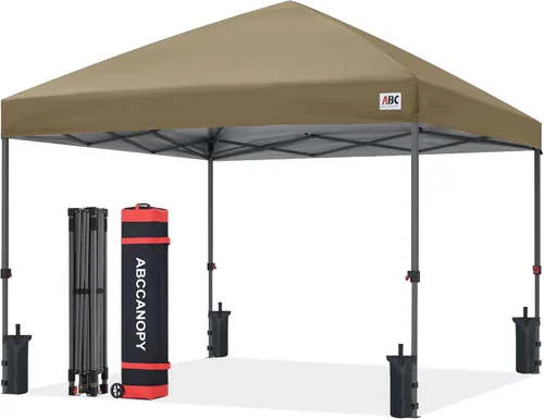 Vista 43 de ABCCANOPY Toldo desplegable – Tienda de campaña portátil para patio al aire libre resistente para patio trasero y terraza con 4 bolsas de arena Beige