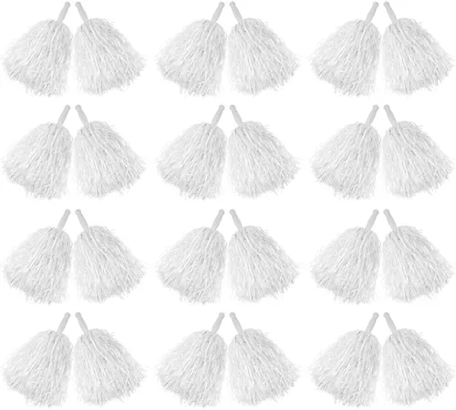 Vista 17 de Hooshing 12/24/80 PCS Pompones de Animadoras Deportivos con Espíritu Pompones de Animación de Plástico con Asas para Niños Adultos Equipo Fiesta