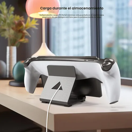 Vista 5 de Levigo Soporte de escritorio para controlador de juegos, compatible con PlayStation Portal/ASUS ROG Ally/Steam Deck/Switch, accesorios para Negro