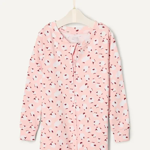 Vista 4 de Tienda Essentials x Sofia Grainge - Pijama unisex de algodón con pies para niños pequeños y bebés, paquete de 2