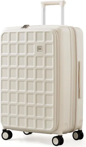 Vista 21 de Equipaje con Apertura Superior Tipo Waffle, Queso Amarillo, Maleta de mano de 20 pulg., Moderno