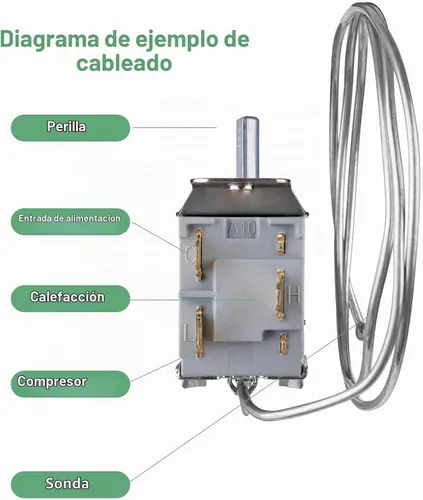 Vista 4 de Mini termostato para nevera, 3 pines WDF-16 controlador universal de termostato para refrigerador compatible con WDF-18, WDF-20