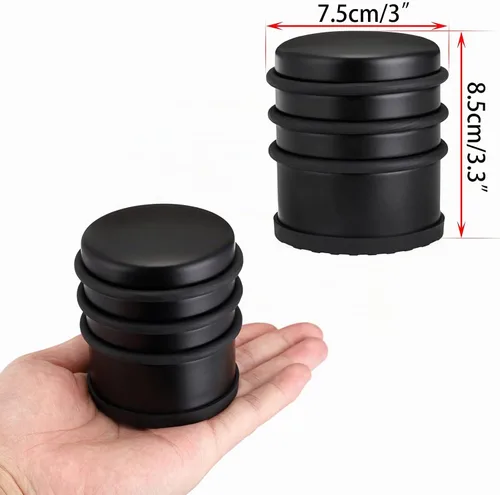 Vista 3 de Sumnacon Tope de puerta de piso resistente, sin taladro, tope de puerta de acero inoxidable duradero con goma antideslizante, tope de puerta