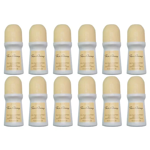 Vista 3 de Avon Far Away - Desodorante antitranspirante roll-on para hombres y mujeres (paquete de 6) – Protección contra olores y sudor 24/7 con aroma a