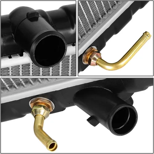 Vista 4 de DNA Motoring OEM-RA-2392 Radiador de enfriamiento de aluminio de 1 fila estilo OE compatible con 01-02 Kia Rio 1.5 AT, 25-1/2 pulgadas de ancho x
