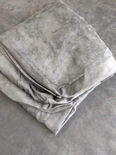 Vista 4 de Tela de microgamuza de color gris/gris, 100% lavable, de lujo, cómoda, de repuesto, cama para perro, con cremallera, funda de edredón, solo funda
