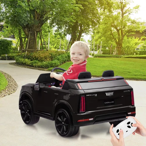 Vista 7 de GarveeLife - Coche eléctrico de 24 V y 2 plazas para niños con licencia Cadillac Negro