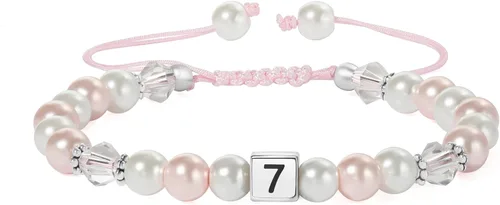 Vista 11 de SIXFOX Dainty Link Charm Bracelet For Women Trendy Pearl Beaded Bracelet With Natural Adjustable Statement Bracelet Jewelry Gifts for Bridesmaid