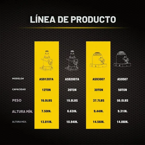 Vista 7 de YELLOW JACKET Gato hidráulico de botella de perfil bajo de 12 toneladas, gato hidráulico de botella soldado (24,000 libras)