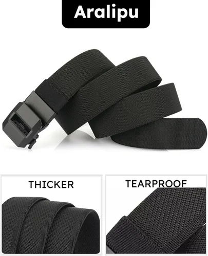 Vista 5 de EDC Nylon Trinquete Cinturón Deportivo Hombre Cinturón Ajustable De Liberación Rápida Tejido Cinturón De Cintura Hebilla Automática Micro Elástico