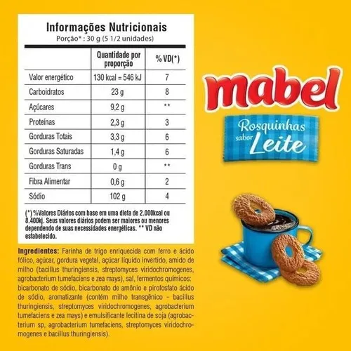 Vista 2 de Mabel - Rosquinhas de Leite - Galletas de donas de leche de Brasil - 10.58 oz, 18.75 libras (paquete de 1)