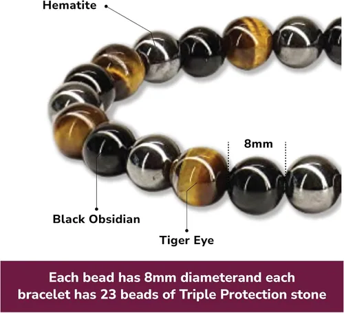 Vista 126 de Crystal Vibe Pulseras de cuentas de 0.315 in para mujeres y hombres, pulseras de cristal con piedras preciosas naturales, tamaño elástico ajustable