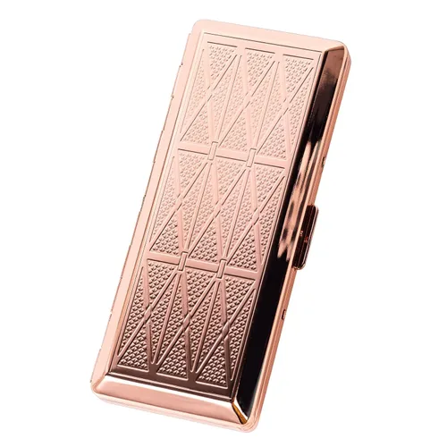 Vista 7 de Hermosa y elegante caja de cigarrillos de metal simple para damas y hombres con capacidad para 10 cigarrillos de 3.937 in (pistola de hierba negro)