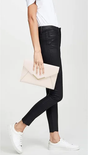 Vista 7 de Dexmay - Bolso de mano tipo sobre para mujer, tamaño mediano, de piel saffiano, plegable