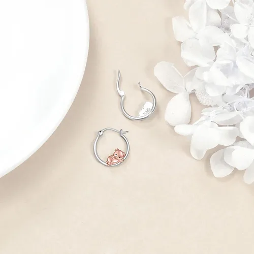 Vista 16 de VONALA Bonitos aretes de aro de plata de ley 925, regalos de cumpleaños para mujer