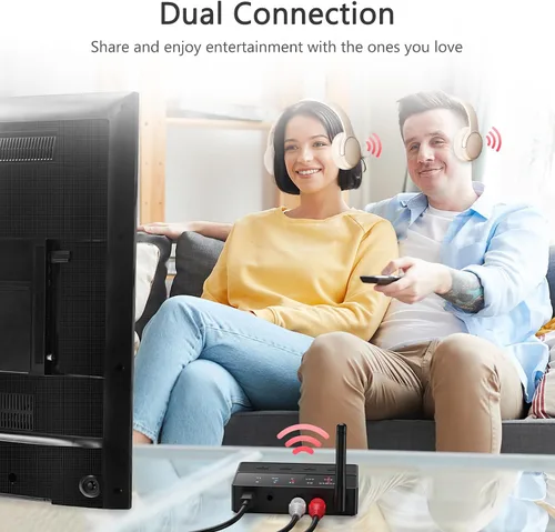 Vista 5 de LOFICOPER Receptor transmisor Bluetooth 5.3, aptX baja latencia, pares duales Cable AUX/RCA de 98.4 ft/98 pies de largo alcance, operación simple