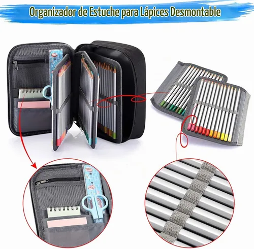 Vista 5 de Estuche para lápices y bolígrafos BTSKY de gran capacidad con cierre, bolsita para lápices multifuncional