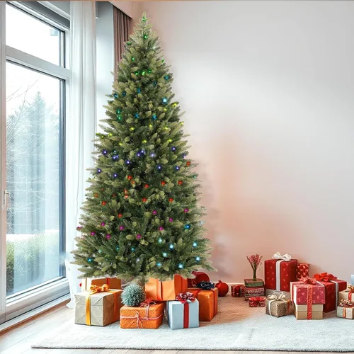 Vista 17 de Naomi Home Dakota - Árbol de Navidad negro preiluminado de 6.5 pies