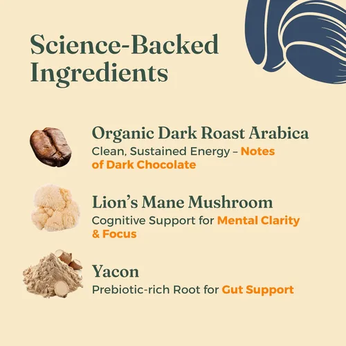 Vista 5 de Four Sigmatic Café Molido Orgánico para Preparación en Frío Tostado Oscuro, Molido Grueso con Melena de León y Chaga Café de Hongos