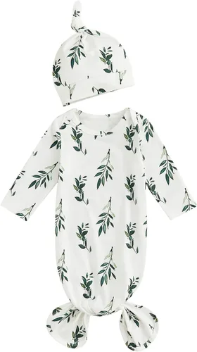 Vista 14 de Camisones florales para bebés recién nacidas niñas con diadema, ropa de dormir, mamelucos, sacos de dormir, conjuntos Navidad y carta