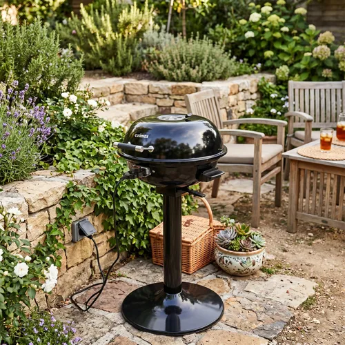 Vista 2 de Parrilla eléctrica, CUSIMAX - Parrilla eléctrica para interiores y exteriores de 1600W portátil con tapa para uso en interiores y exteriores, calor