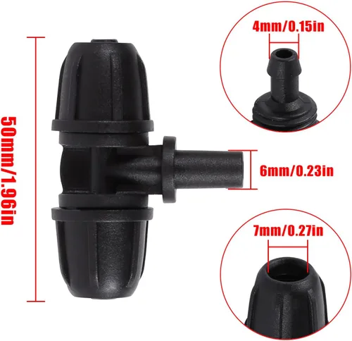 Vista 2 de Camiseta de púas de 0.236 in a 1/4 de pulgada para tubos de ¼ de pulgada; el diámetro exterior del tubo (OD) es de 0.250 pulgadas, el diámetro