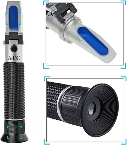 Vista 6 de Agriculture Solutions Refractómetro de salinidad para agua de mar y acuario marino de pesca 0-100 PPT con compensación automática de temperatura