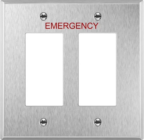 Vista 13 de ENERLITES Placa de pared metálica decorativa para interruptor o tomacorriente, resistente a la corrosión, tamaño de 2 segmentos, 4.50" x 4.57