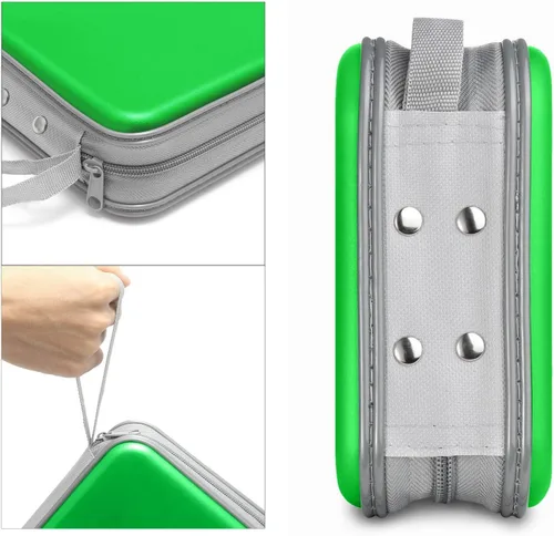 Vista 3 de Siveit Estuche para CD, Capacidad para 40 CD/DVD, Cartera Portadora de Estuches de Plástico Duro para Discos DVD, Carpeta de Almacenamiento