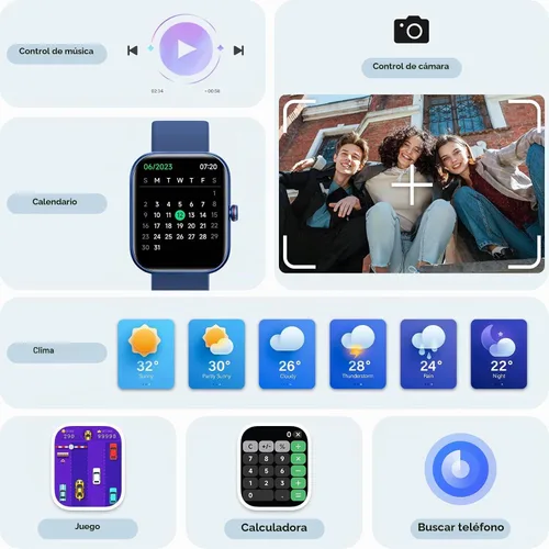 Vista 7 de Yoever Reloj inteligente para mujeres y hombres, iPhone y Android, monitor de fitness y sueño de 1.85 pulgadas con llamadas/texto, reloj inteligente