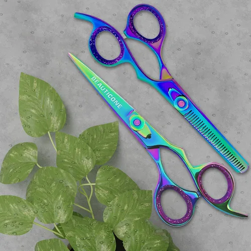 Vista 7 de Juego de tijeras de corte y adelgazamiento de cabello, tijeras de peluquería profesionales de 6.5 pulgadas para corte de pelo para hombres/mujeres