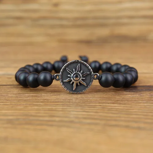 Vista 4 de COAI Pulseras de piedra My Sun and Stars Moon of My Life para parejas, Piedra, howlita