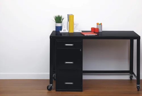 Vista 7 de Armario organizador de metal de 18 pulgadas de profundidad con cajón para lápices, color negro