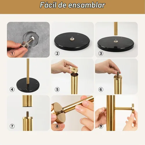 Vista 7 de Perchero de metal, perchero de pie independiente, acero inoxidable 304 sólido, base de mármol natural puro, utilizado en dormitorio, sala de estar
