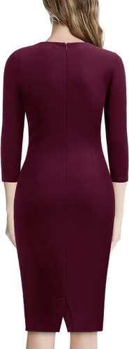 Vista 2 de Miusol Vestido de cóctel de manga 23 con volantes retro para mujer