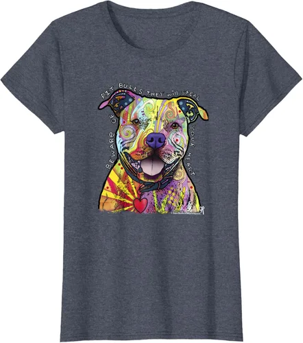 Vista 51 de Beware Of Pit Bulls, Dean Russo Pitbull Original - Camiseta para amantes de los perros, Negro