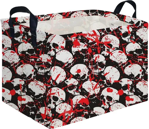 Vista 19 de Cesta rectangular de Halloween para gatos, cestas vacías de Halloween, cesta de truco o trato para niños y niñas, cestas de estantería, papelera