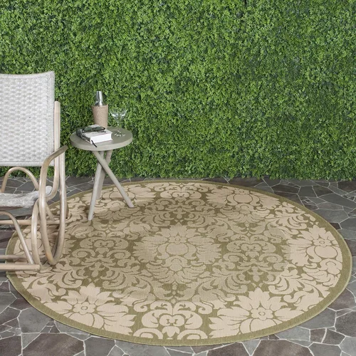 Vista 12 de SAFAVIEH Courtyard Collection - Alfombra de pasillo, 2 pies 3 pulgadas x 6 pies 7 pulgadas, color verde oliva y natural, no desprende pelusa