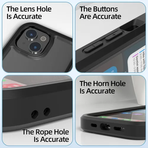 Vista 5 de WXR Compatible con iPhone 15, parachoques de silicona suave y parte trasera de policarbonato duro transparente e interior de policarbonato duro