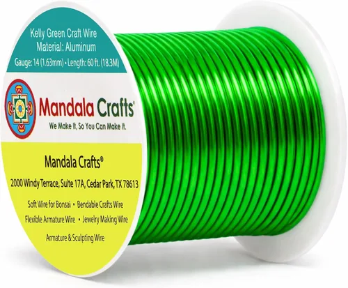 Vista 115 de Mandala Crafts - Alambre de aluminio anodizado de calibre 22 para hacer joyas - 137.2 m de alambre flexible surtido y coloreado - Doble para bonsái