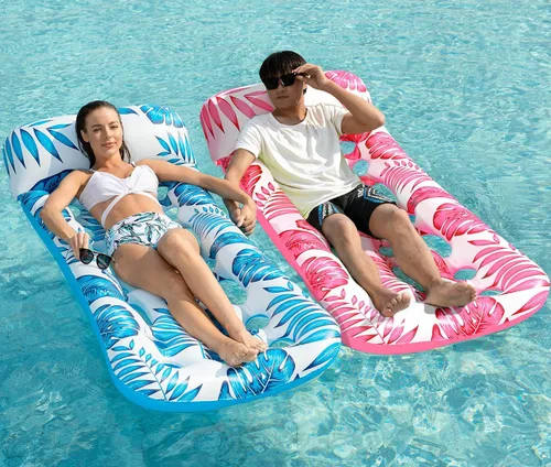 Vista 10 de Jasonwell Flotador inflable para piscina, flotadores, balsas para adultos, tumbona flotante, bronceador solar, flotadores de agua fría, natación