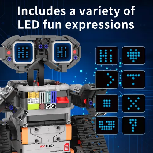 Vista 3 de WINGIFT Kit de construcción de robot STEM para niños, control remoto 5 en 1 y juego controlado por aplicación, juegos de construcción STEM, robot