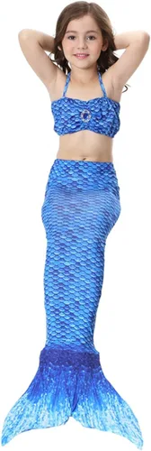 Vista 7 de Traje de baño para niñas pequeñas bikini halter con estampado de sirena pantalones cortos para niñas