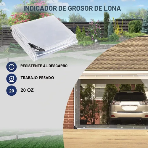 Vista 7 de Cortina Transparente para Exteriores de 20oz, Cortina de Panel Transparente de PVC Vinilo para Exteriores, Cortina para Exteriores Resistente a