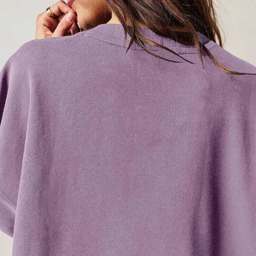 Vista 5 de Sudadera de gran tamaño para mujer, cuello redondo, minivestido de manga larga, sin botones, ajuste relajado, sudaderas de moda