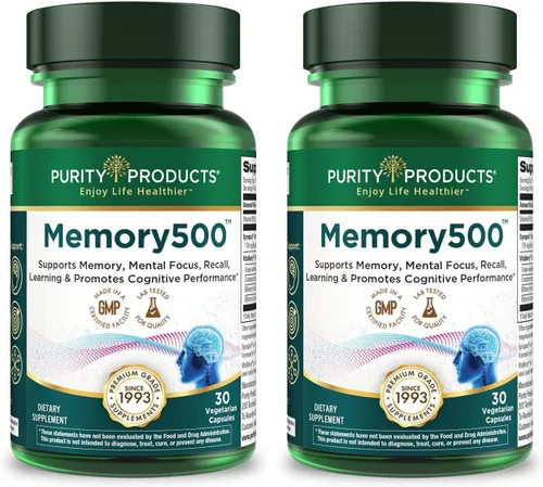 Vista 6 de Purity Products Memory500 Bacopa monniera/Complejo nootrópico Brahmi Elite - Soporta el rendimiento cognitivo máximo*, mayor velocidad