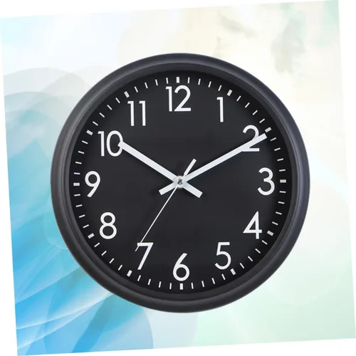 Vista 3 de Amosfun Reloj de pared silencioso redondo de 10 pulgadas con pilas Reloj de cuarzo para sala de estar dormitorio