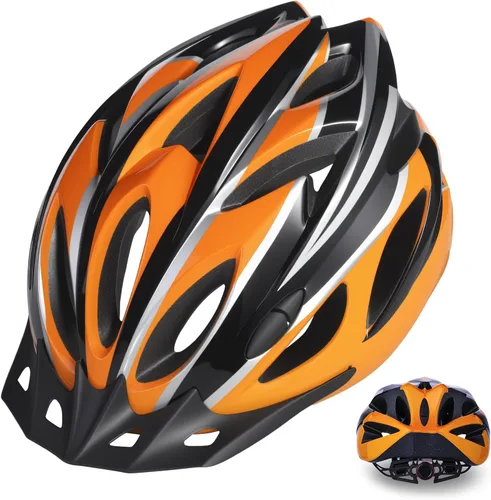 Vista 9 de Zacro Casco de bicicleta para adultos, ligero para hombres y mujeres, cómodo con almohadillas y visera, casco de bicicleta certificado para adultos