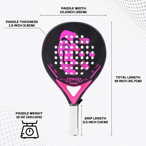 Vista 4 de Raquetas de Padel Palas de Padel Raqueta de Tenis Fibra de Carbono para Padel